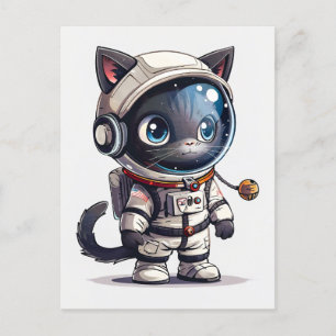Cartão Postal Astronauta Cat