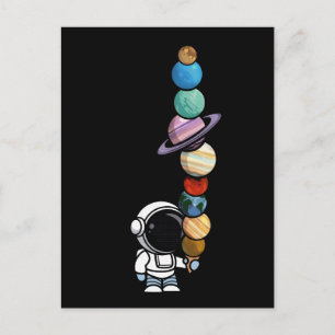 Cartão Postal Astronauta com Planet Scoops Sorvete Interestelar