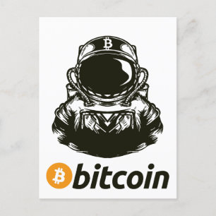 Cartão Postal Astronauta Cripto BITCOIN