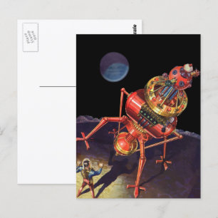 Cartão Postal Astronauta de Ficção Científica Vintage com Rob