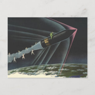 Cartão Postal Astronauta de Ficção Científica Vintage montand