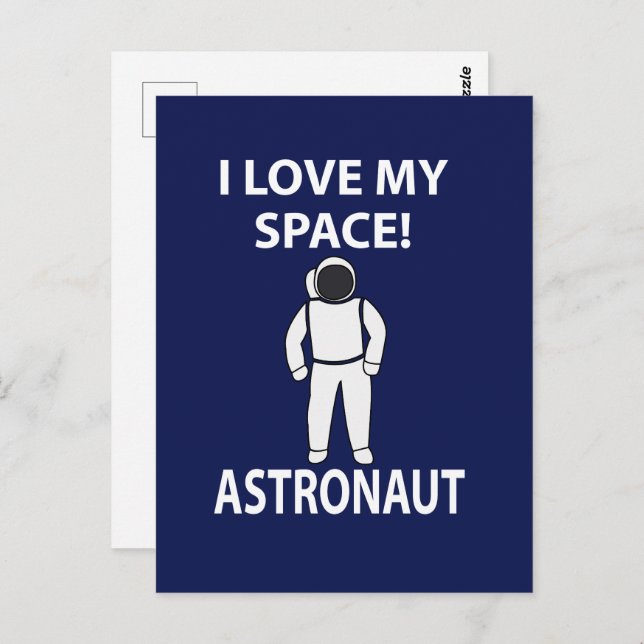 Cartão Postal Astronauta Eu Amo Meu Astronauta Espacial (Frente/Verso)