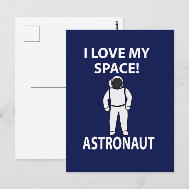 Cartão Postal Astronauta Eu Amo Meu Espaço  (Frente/Verso)