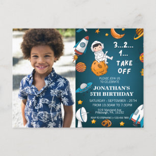 Cartão Postal Astronauta Foto Personalizada Espaço planetas tema