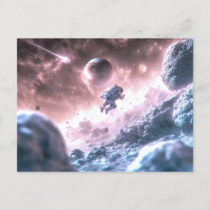 Cartão Postal Astronauta Saltante