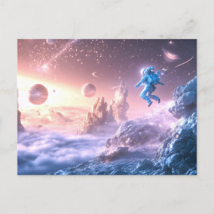 Cartão Postal Astronauta Saltante