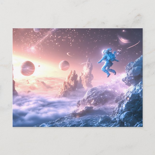 Cartão Postal Astronauta Saltante (Frente)