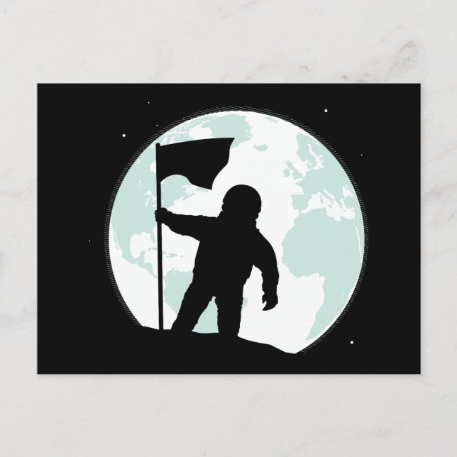 Cartão Postal Astronauta Silhouette (Frente)