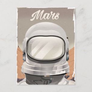 Cartão Postal Astronauta Vintage Mars