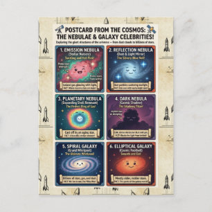 Cartão Postal Astronomia Nebulosa Galáxia Espaço Ciência Design