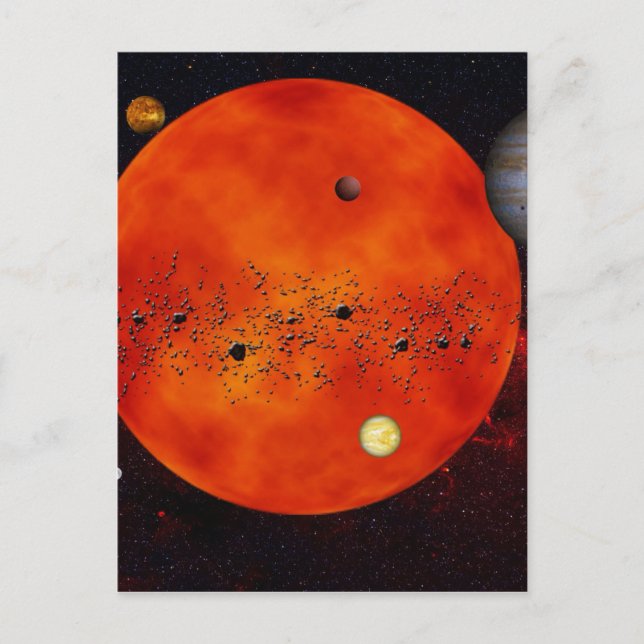 Cartão Postal Astronomia planetas sistema solar espaço (Frente)