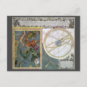 Cartão Postal Astronomia Vintage Celestial por Matthaeus Seutter