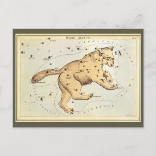 Cartão Postal Astronomia Vintage, Constelação Major de Ursa, U