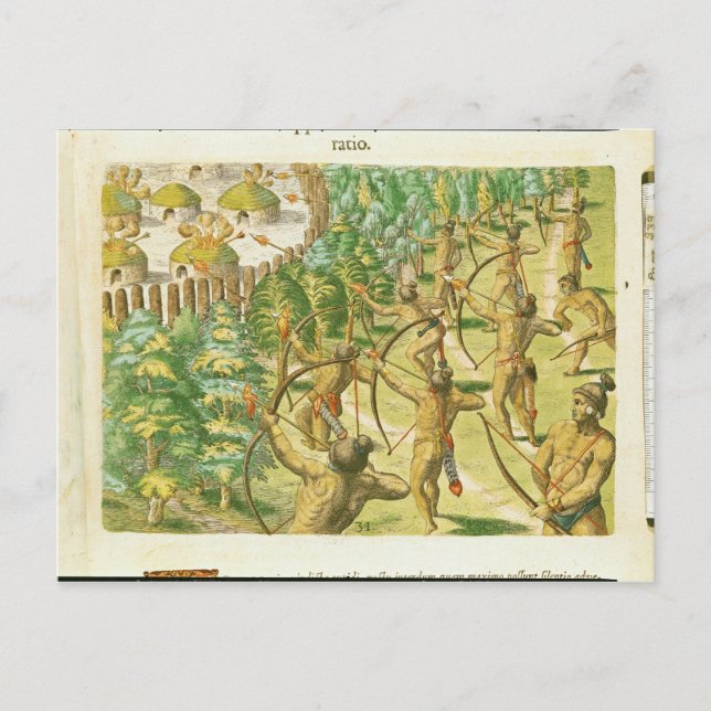 Cartão Postal Ataque a uma aldeia indiana (Frente)