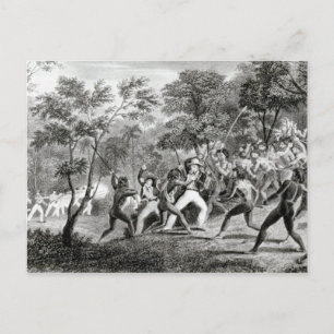 Cartão Postal Ataque aos nativos das Ilhas Gambier