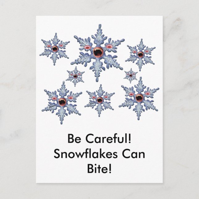 Cartão Postal Ataque aos Zombies Flocos de Neve! (Frente)