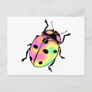 Cartão Postal Ataque da Ladybug Psicodélica