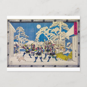 Cartão Postal Ataque Noturno Utagawa Hiroshige