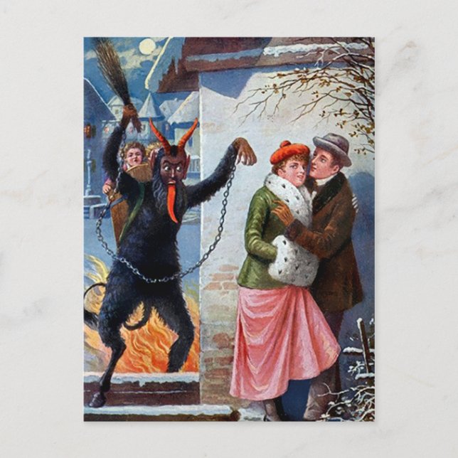 Cartão Postal Ataque Vintage Krampus (Frente)