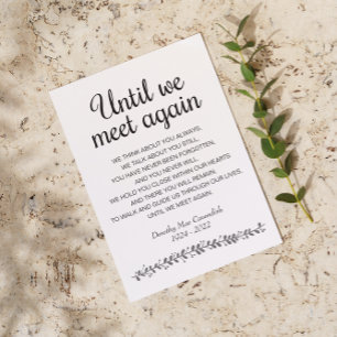 Cartão Postal Até Nos Reencontrarmos Poema de Funeral Memorial