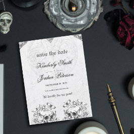 Cartão Postal Até que a morte nos separe do casamento gótico pre