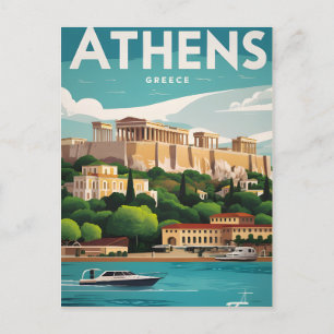 Cartão Postal atenas grécia vintage