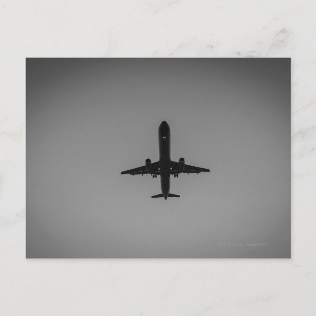 Cartão Postal Aterragem de aviões mostrada em silhueta (Frente)