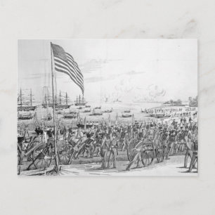 Cartão Postal Aterrissagem das tropas em Vera Cruz, México