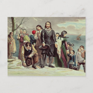 Cartão Postal Aterrissagem dos peregrinos em Plymouth