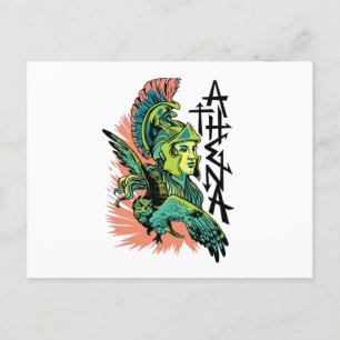 Cartão Postal Athena Goddess Mythical Greece