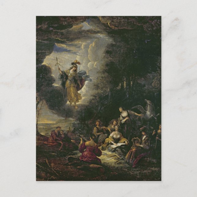 Cartão Postal Athena que visita os musas (Frente)