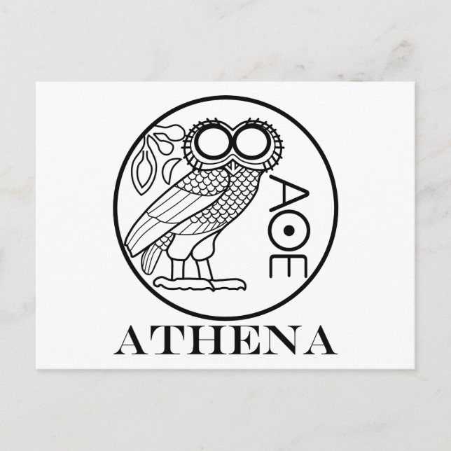 Cartão Postal Athena’s owl tetradrachm (Engravers Font) (Frente)
