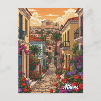 Cartão Postal Athens Plaka Greece Travel