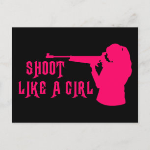 Cartão Postal Atire como uma garota rosa
