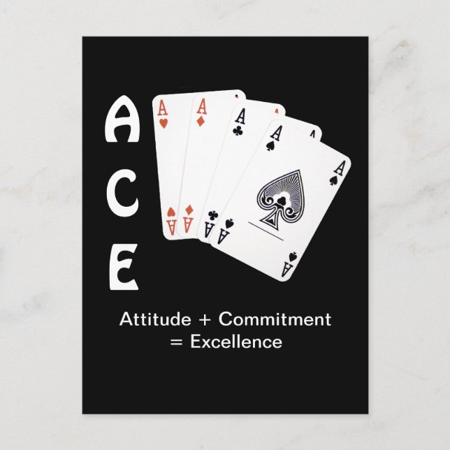 Cartão Postal Atitude ACE + Compromisso = Excelência (Frente)