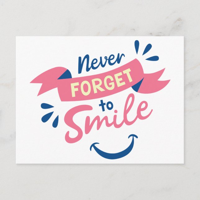 Cartão Postal Atitude de Felicidade Sorrisos Olá, Pensando em Vo (Frente)