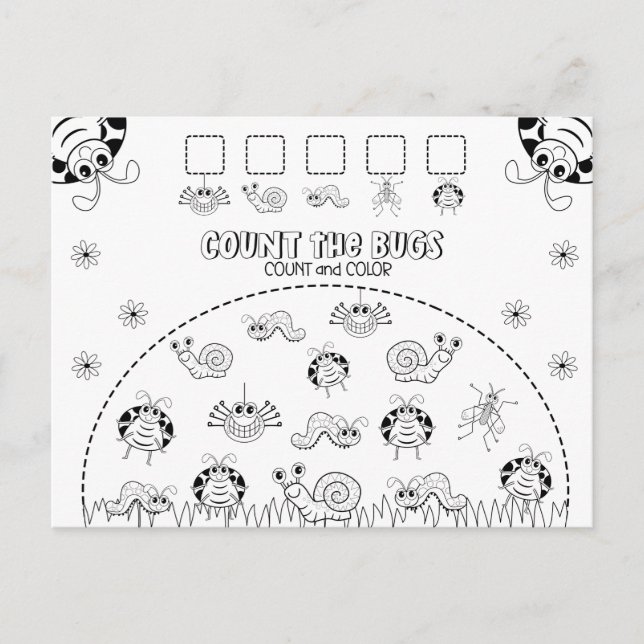 Cartão Postal Atividade Matemática Divertida da Conde e da Crian (Frente)