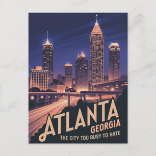 Cartão Postal Atlanta Geórgia A Cidade Demasiado Ocupada para Od