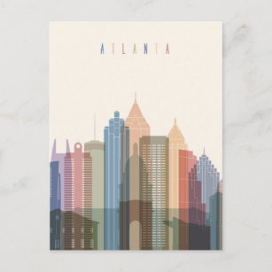 Cartão Postal Atlanta, Geórgia   Linha Skyline Cidade