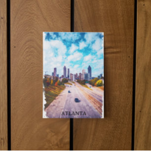 Cartão Postal Atlanta Georgia Skyline City Watercolor