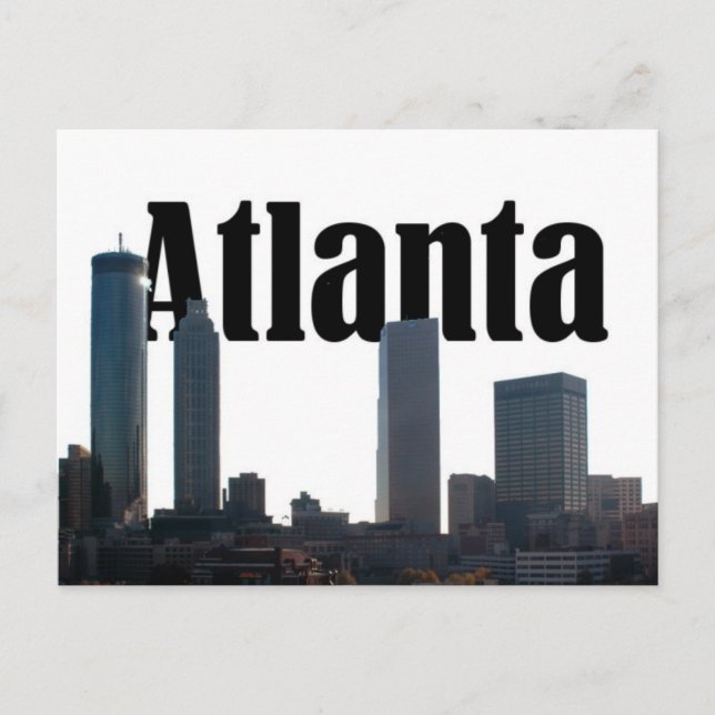 Cartão Postal Atlanta Georgia Skyline com Atlanta no céu (Frente)