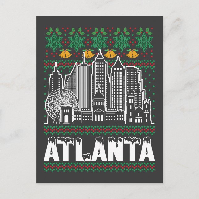 Cartão Postal Atlanta Georgia Ugly Christmas (Frente)