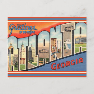 Cartão Postal Atlanta Greetings Antiga 