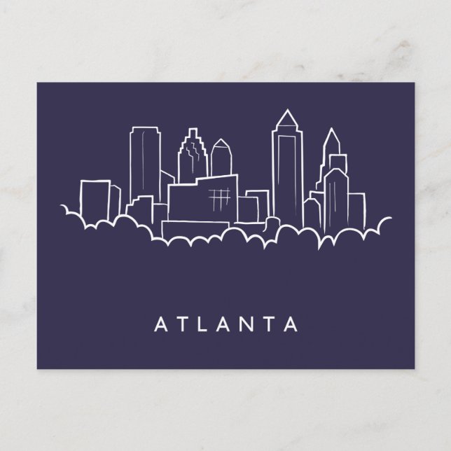 Cartão Postal Atlanta Skyline (Frente)