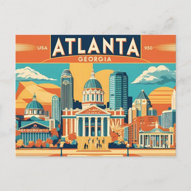 Cartão Postal Atlanta Vibes Retro Tributo ao Coração do GRG (Frente)