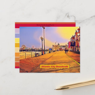 Cartão Postal Atlantic City Boardwalk Pop Art