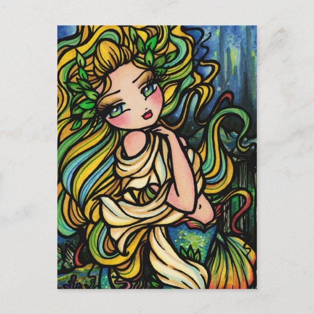 Cartão Postal Atlantis City Mermaid Fantasy Art Girl (Frente)