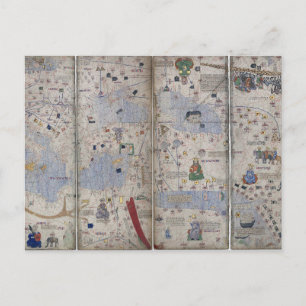 Cartão Postal Atlas Catalan World Map 14 de Abraham Cresques