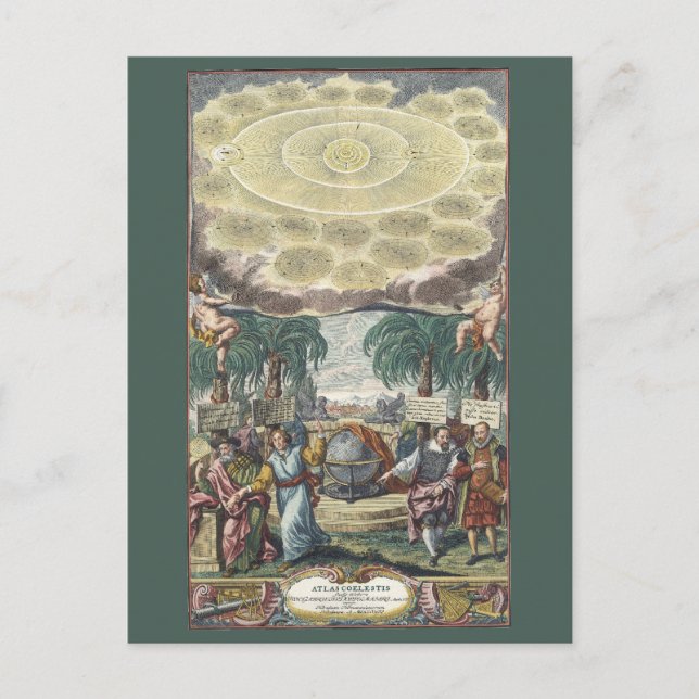 Cartão Postal Atlas Coelestis por Doppelmaier, Astronomia Antiga (Frente)