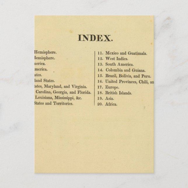 Cartão Postal Atlas da escola americana de Grigg (Frente)